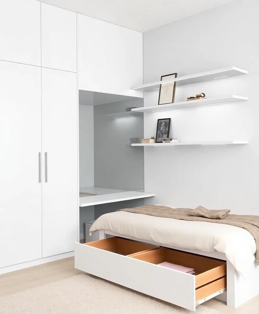 21 Amazing Minimalist Bedroom Design Ideas You Need to See - 11. Smart Storage Solutions