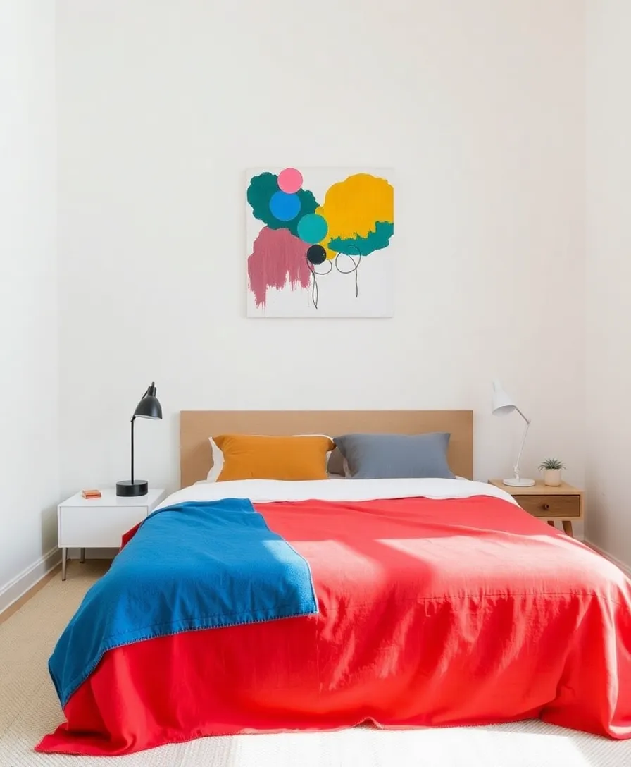 21 Amazing Minimalist Bedroom Design Ideas You Need to See - 8. Color Pop Accents
