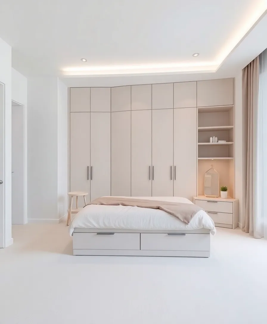 21 Stunning Minimalist Bedroom Ideas That Prove Less Really is More! - 13. Seamless Storage Solutions