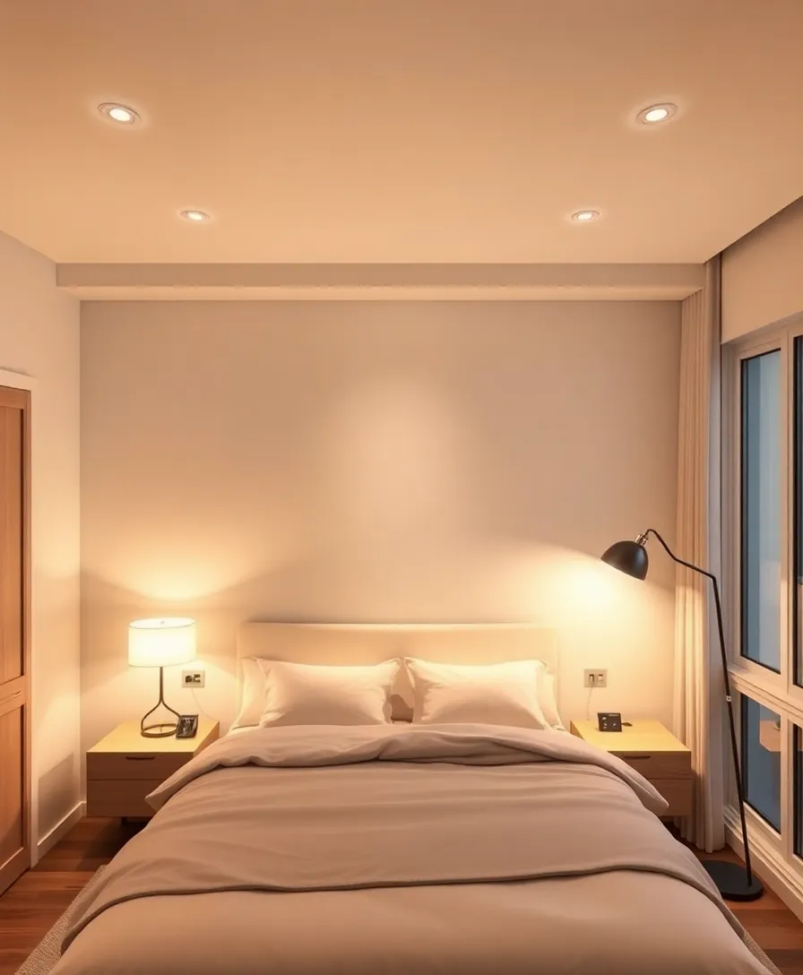 21 Stunning Minimalist Bedroom Ideas That Prove Less Really is More! - 11. Layered Lighting