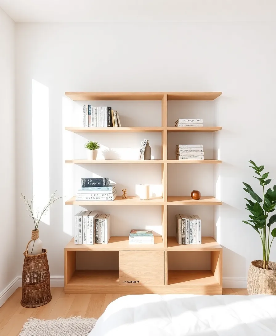 21 Stunning Minimalist Bedroom Ideas That Prove Less Really is More! - 18. Open Shelving